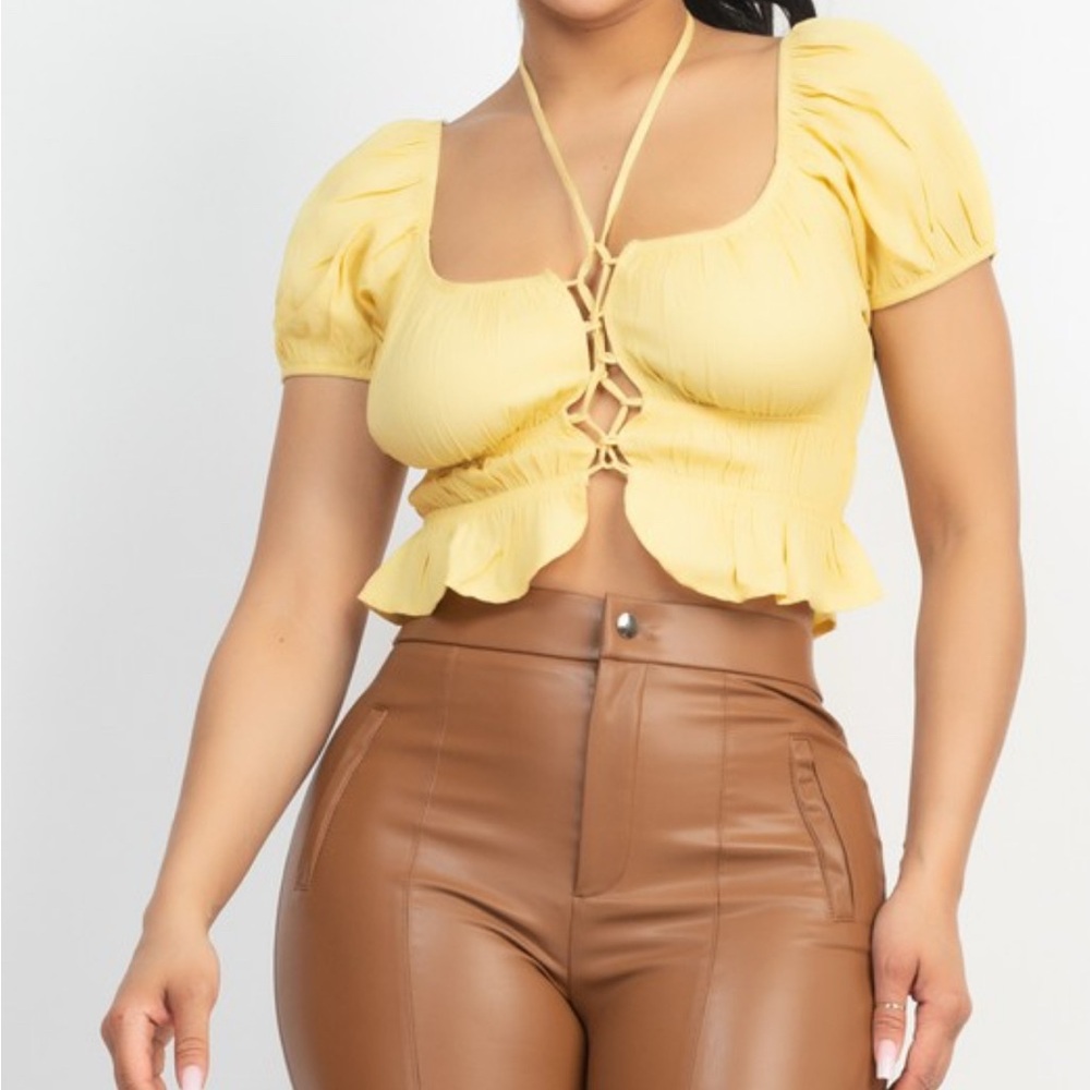 Puff Sleeve Crop Top